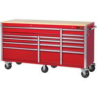 PRC7215 Pro Series Roller Cabinet, 15 Drawers, 72" W x 24" D x Red Distribution Jean Lapalme