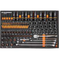 Mechanics Tool Set in Modular Foam Trays with Storage Unit, 247 Pieces Distribution Jean Lapalme