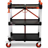 Chariot de chantier pliable &agrave; 3 &eacute;tag&egrave;res SITERUNNER, 30-3/5" lo x 20" la x 42-1/2" h, Noir Distribution Jean Lapalme