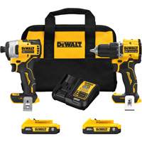 Ensemble de tournevis &agrave; chocs & tournevis/perceuse compact et sans balai ATOMIC, Lithium-ion, 20 V Distribution Jean Lapalme