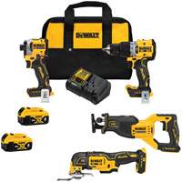 Ensemble combin&eacute; de quatre outils sans balai, Lithium-ion, 20 V Distribution Jean Lapalme