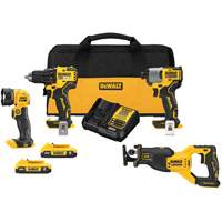 Ensemble de quatre outils combin&eacute;s sans fil et sans balai XR, Lithium-ion, 20 V Distribution Jean Lapalme