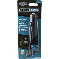 Couteau professionnel de 18 mm avec verrouillage &agrave; cliquet READYEDGE, Acier inoxydable, Robuste, Prise en Plastique Distribution Jean Lapalme