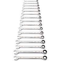 Jeu de cl&eacute;s &agrave; 12 pans et 90 dents, Combinaison &agrave; cliquet, 16 morceaux, M&eacute;trique Distribution Jean Lapalme