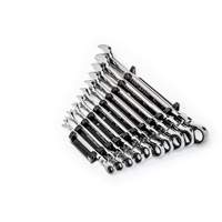 Jeu de cl&eacute;s SAE &agrave; 12 pans et 90 dents, T&ecirc;te articul&eacute;e/Combinaison &agrave; cliquet, 10 morceaux, Imp&eacute;rial Distribution Jean Lapalme