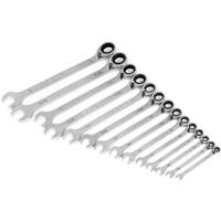 Jeu de cl&eacute;s &agrave; cliquets r&eacute;versibles SAE &agrave; 12 pans et 90 dents, Combinaison &agrave; cliquet, 14 morceaux, Imp&eacute;rial Distribution Jean Lapalme