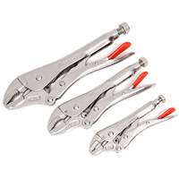 Curved Jaw Locking Pliers with Wire Cutter Set, 3 Pieces Distribution Jean Lapalme