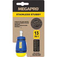 13-in-1 Stubby Screwdriver, 4-1/2" L, Plastic Handle Distribution Jean Lapalme