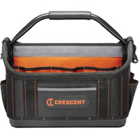 17" Tradesman Open Top Tool Bag, Polyester, 25 Pockets, Black/Orange Distribution Jean Lapalme