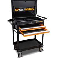 Chariot utilitaire, 2 tiroirs, 32-1/2" la x 42" h, Noir/Orange Distribution Jean Lapalme