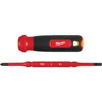 Tournevis &agrave; embouts interchangeables &agrave; tige articul&eacute;e isol&eacute; 1000 V, 2-en-1, 8-4/5" lo, Prise Coussin&eacute;e Distribution Jean Lapalme