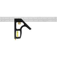 Heavy-Duty Combination Square with Auto-Lock Blade, 12" L, 1/8"/1/16"/1/32" Graduations, Stainless Steel Distribution Jean Lapalme