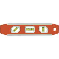 Reinforced Torpedo Level, 9" L, Aluminum, 3 Vials, Magnetic Distribution Jean Lapalme