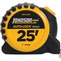 Ruban &agrave; mesurer Auto-Lock avec agrafe de ceinture en acier, 1" x 25', Marques de goujon 1/16" Distribution Jean Lapalme