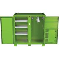 Armoire ventil&eacute;e pour le rangement d'&eacute;PI sur place, Acier, Vert lime haute visibilit&eacute; Distribution Jean Lapalme