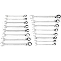 90-Tooth 12-Point Reversible Wrench Set, Ratcheting Box, 16 Pieces, Metric Distribution Jean Lapalme