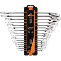 90-Tooth 12-Point Reversible Wrench Set, Ratcheting Box, 16 Pieces, Metric Distribution Jean Lapalme