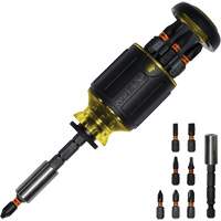 8-in-1 Multi-Bit Adjustable Length Stubby Screwdriver, 4-4/5" L, Cushion Grip Handle Distribution Jean Lapalme