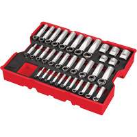 Jeu de douilles SAE de 1/4”, 3/8” et 1/2” avec plateau pour tiroirs PACKOUT, 65 M Distribution Jean Lapalme