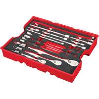 Ensemble de cl&eacute;s &agrave; cliquets et accessoires de 1/4", 3/8" et 1/2" avec plateau pour tiroirs PACKOUT, 23 M Distribution Jean Lapalme