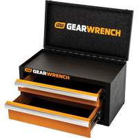 Heavy Gauge Mini Toolbox, 6" W, 2 Drawers, Black/Orange Distribution Jean Lapalme