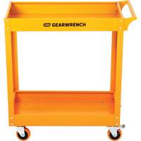 Chariot utilitaire automobile &agrave; deux tablettes en acier, 36" lo x 16" la x 33" h, Orange Distribution Jean Lapalme