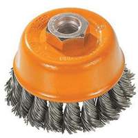 Knot-Twisted Wire Cup Brush, 3" Dia. x M10x1.25 Arbor Distribution Jean Lapalme