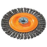 Stringer Bead Knotted Wire Brush, 4" Dia., 0.02" Fill, 5/8"-11 Arbor, Steel Distribution Jean Lapalme