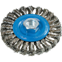 Wide Knotted Wire Wheel Brush, 5/8"-11 Arbor, Steel Distribution Jean Lapalme
