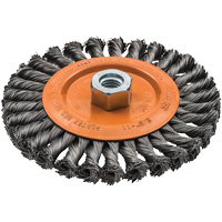 Wide Knotted Wire Wheel Brush, 5/8"-11 Arbor, Steel Distribution Jean Lapalme