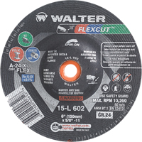 Flexcut Depressed Centre Grinding Wheels, 6", 24 Grit, Aluminum Oxide, 5/8"-11, 10200 RPM, Type 29 Distribution Jean Lapalme