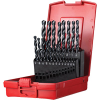 Jeu de forets s&eacute;rie courte combin&eacute;s robustes, 21 morceaux, Acier rapide Distribution Jean Lapalme