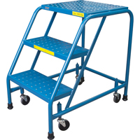 Escabeau roulant, 3 marches, Largeur de la marche 18", Hauteur de la plateforme 28", Acier Distribution Jean Lapalme