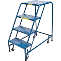 Escabeau roulant, 4 marches, Largeur de la marche 18", Hauteur de la plateforme 37", Acier Distribution Jean Lapalme