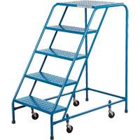 Rolling Step Ladder, 5 Steps, 18" Step Width, 46" Platform Height, Steel Distribution Jean Lapalme