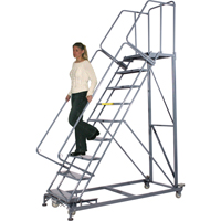 Heavy-Duty Stairway Slope Ladders, 12 Steps, Perforated, 50° Incline, 120" High Distribution Jean Lapalme
