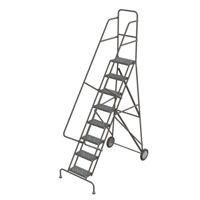 &eacute;chelles roulantes en acier, 8 marches, Largeur de la marche 16", Hauteur de la plateforme 80", Acier Distribution Jean Lapalme