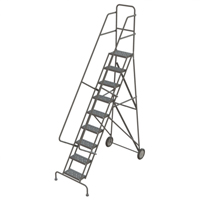 &eacute;chelles roulantes en acier, 9 marches, Largeur de la marche 16", Hauteur de la plateforme 90", Acier Distribution Jean Lapalme