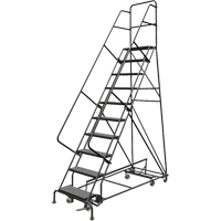 All Directional Rolling Ladder, 10 Steps, 24" Step Width, 100" Platform Height, Steel Distribution Jean Lapalme