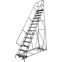 &eacute;chelles roulantes multidirectionnelles, 14 marches, Largeur de la marche 24", Hauteur de la plateforme 140", Acier Distribution Jean Lapalme