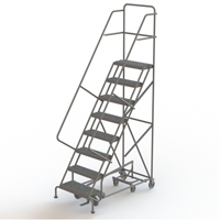 All Directional Rolling Ladder, 8 Steps, 24" Step Width, 80" Platform Height, Steel Distribution Jean Lapalme