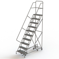 All Directional Rolling Ladder, 10 Steps, 24" Step Width, 100" Platform Height, Steel Distribution Jean Lapalme