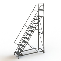 &eacute;chelles roulantes robustes, 11 marches, Largeur de la marche 24", Hauteur de la plateforme 110", Acier Distribution Jean Lapalme