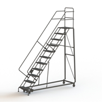 Heavy Duty Safety Slope Ladder, 11 Steps, Serrated, 50° Incline, 110" High Distribution Jean Lapalme