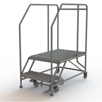 Plateforme de travail mobile, Acier, 2 Marches, 20" ha, 35" p, 24" Marche, Stri&eacute; Distribution Jean Lapalme