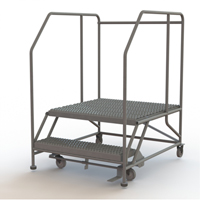 Plateforme de travail mobile, Acier, 2 Marches, 20" ha, 36" p, 36" Marche, Stri&eacute; Distribution Jean Lapalme