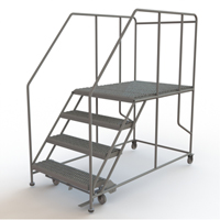 Plateforme de travail mobile, Acier, 4 Marches, 40" ha, 48" p, 36" Marche, Stri&eacute; Distribution Jean Lapalme