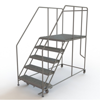Plateforme de travail mobile, Acier, 5 Marches, 50" ha, 48" p, 36" Marche, Stri&eacute; Distribution Jean Lapalme