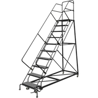 Safety Slope Rolling Ladder, 9 Steps, Perforated, 50° Incline, 90" High Distribution Jean Lapalme