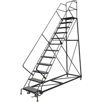 Safety Slope Rolling Ladder, 12 Steps, Perforated, 50° Incline, 120" High Distribution Jean Lapalme